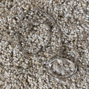 Hallmark Dove of Peace Embossed Glass Necklace